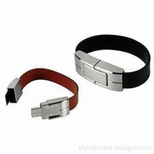 Leather USB Flash Drives with 1 to 32GB Memory Capacity, Original Chipset, CE/RoHS/FCC Marks